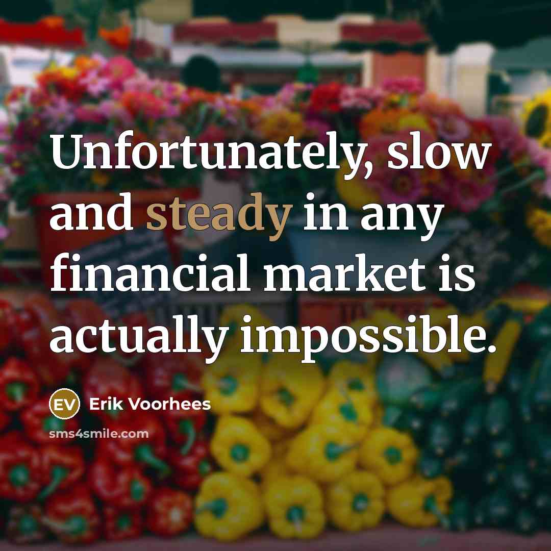 “Unfortunately, slow and steady in any financial market is actually…” quote by Erik Voorhees