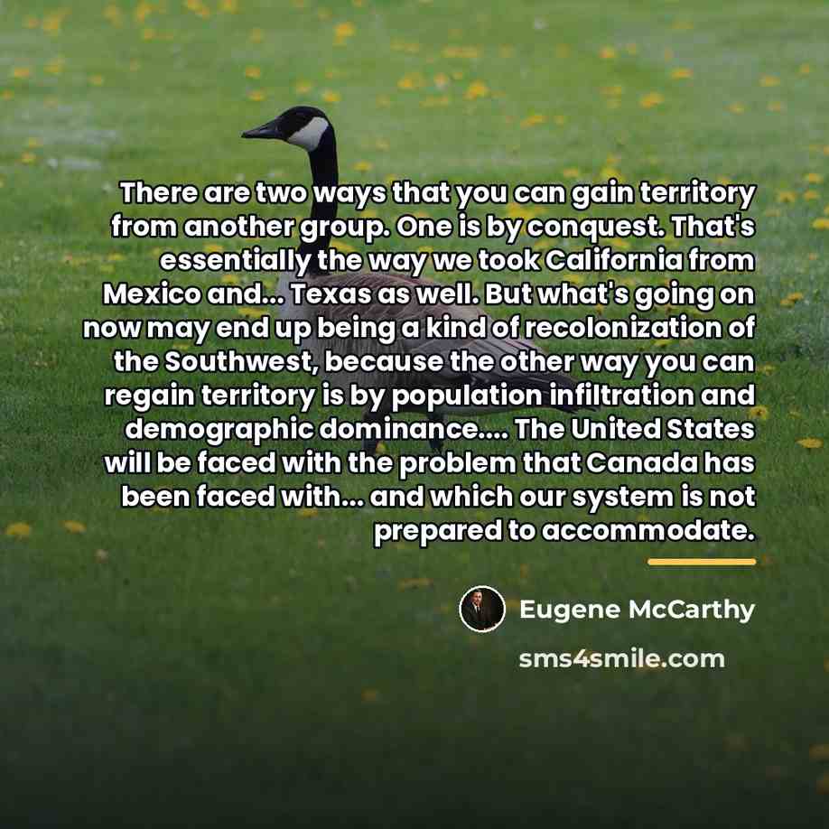 “There are two ways that you can gain territory from…” quote by Eugene McCarthy