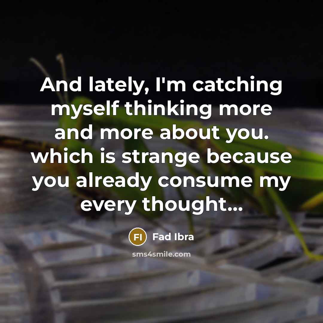 “And lately, I'm catching myself thinking more and more about…” quote by Fad Ibra