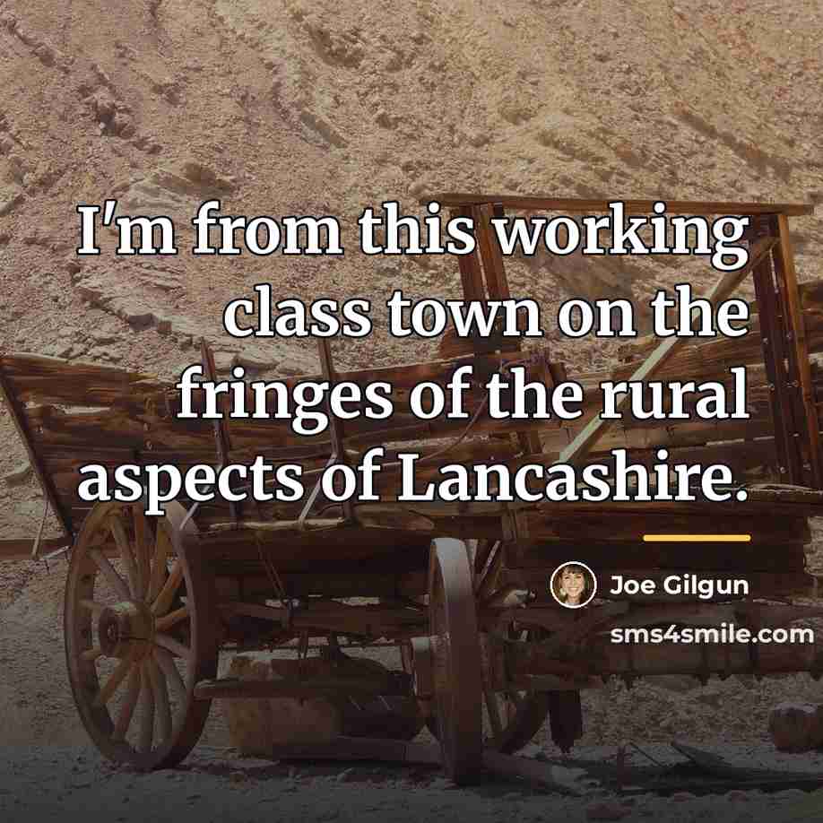 “I'm from this working class town on the fringes of…” quote by Joe Gilgun