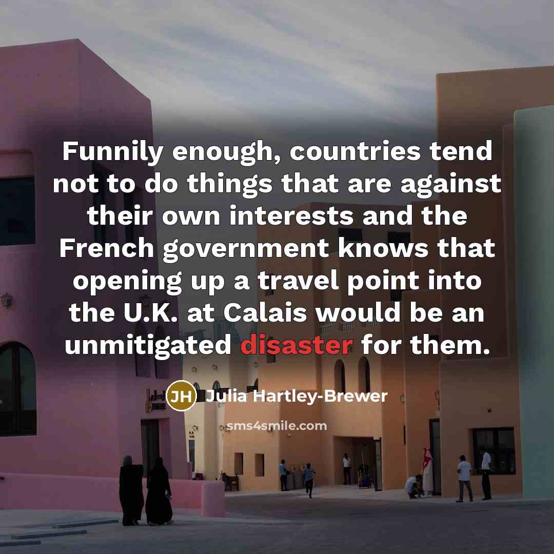 “Funnily enough, countries tend not to do things that are…” quote by Julia Hartley-Brewer