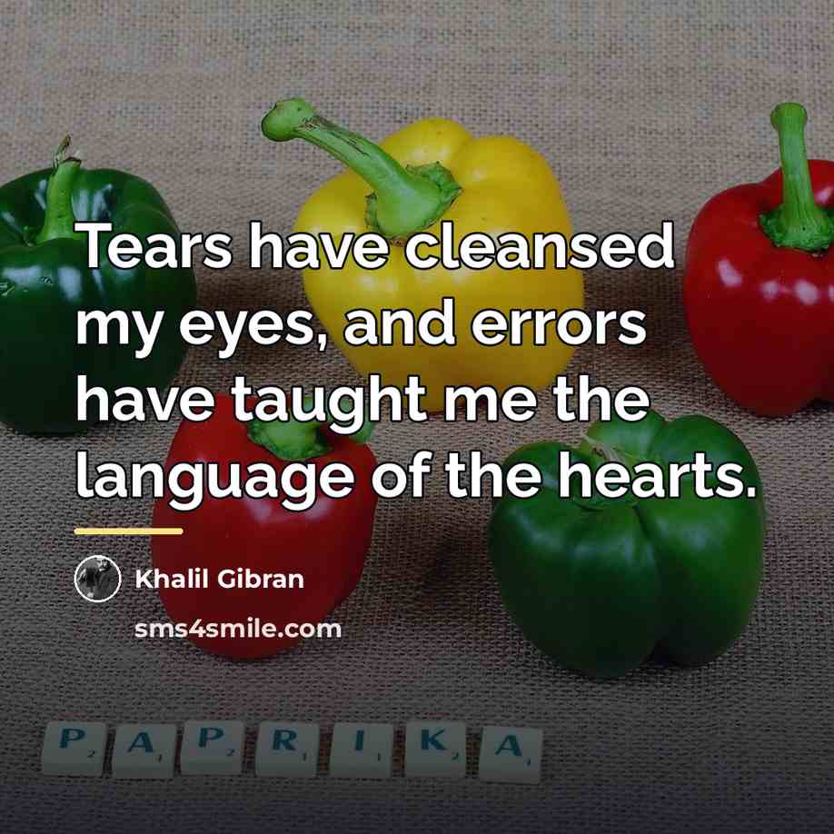 “Tears have cleansed my eyes, and errors have taught me…” quote by Khalil Gibran