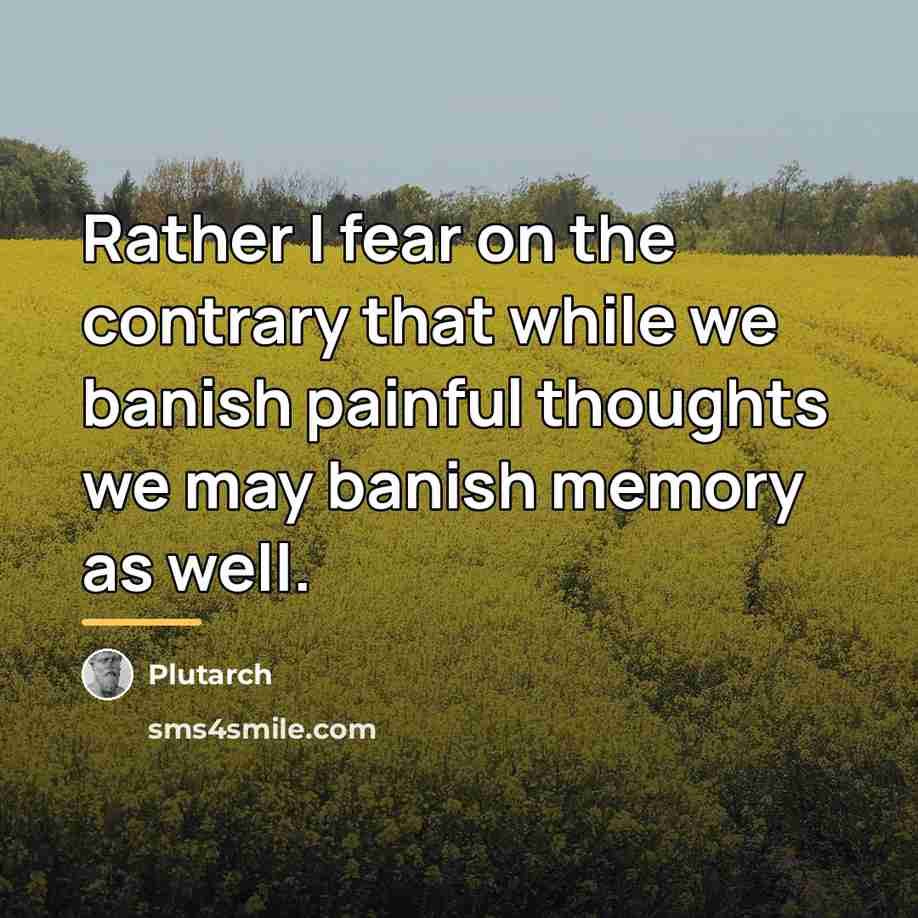 “Rather I fear on the contrary that while we banish…” quote by Plutarch