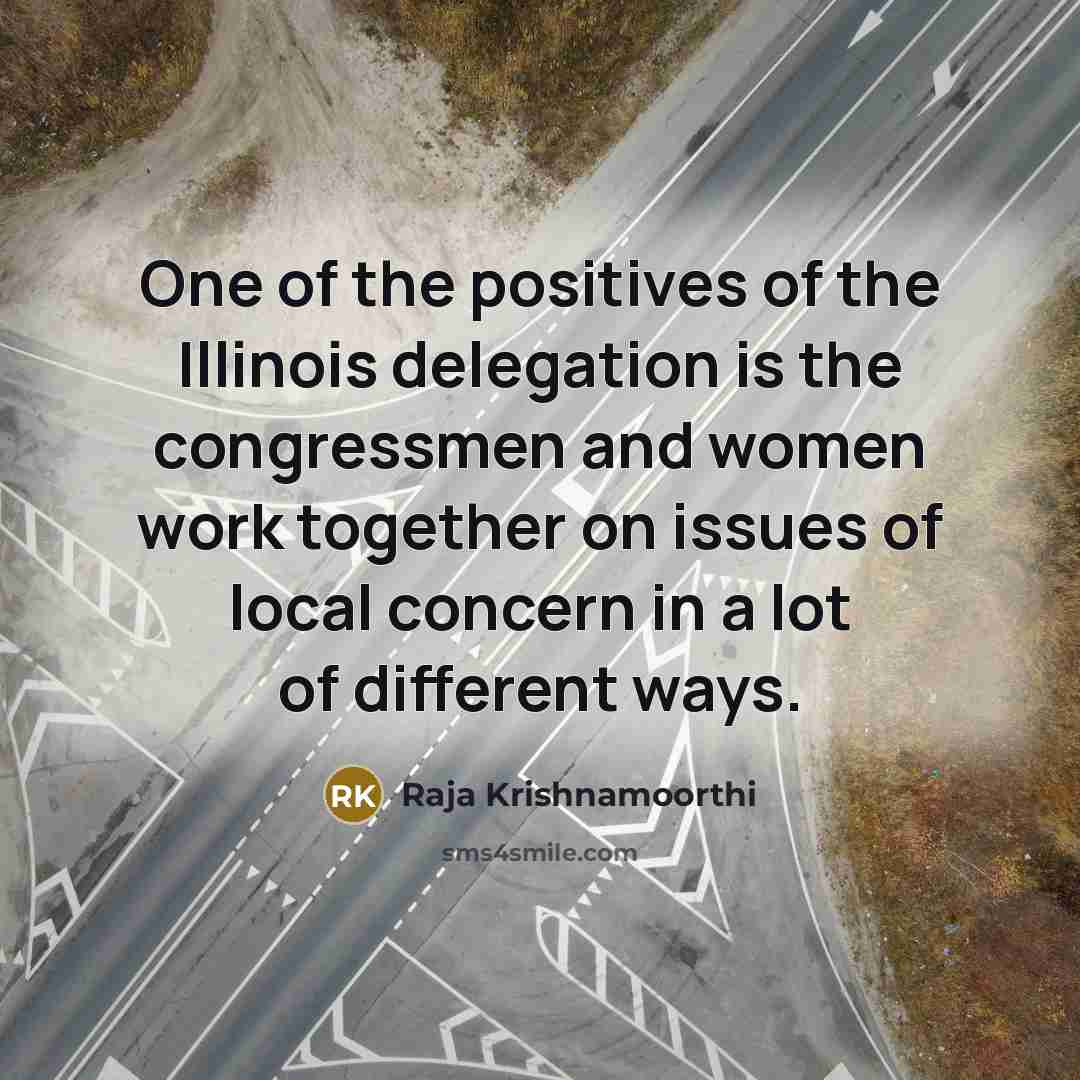 “One of the positives of the Illinois delegation is the…” quote by Raja Krishnamoorthi