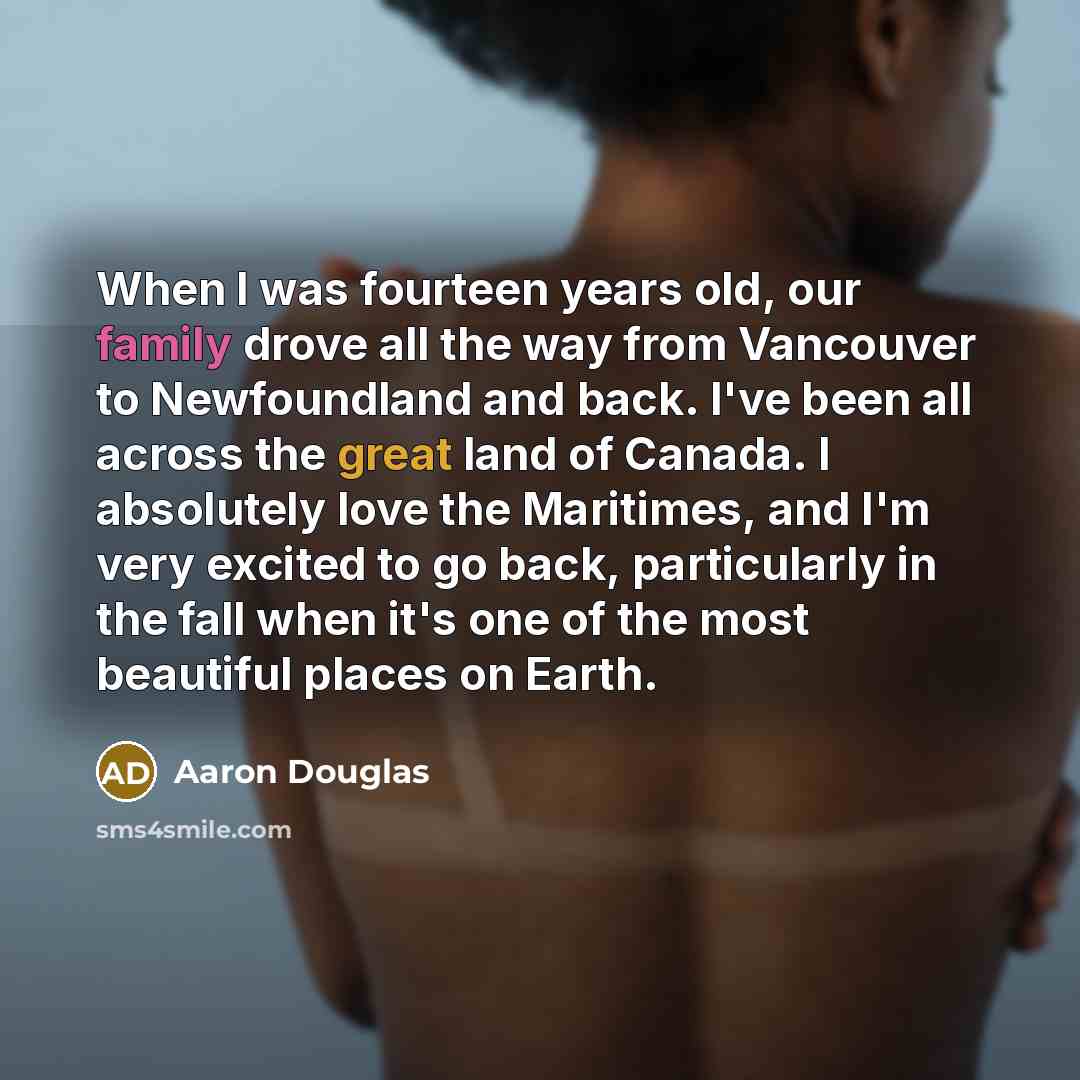 “When I was fourteen years old, our family drove all…” quote by Aaron Douglas
