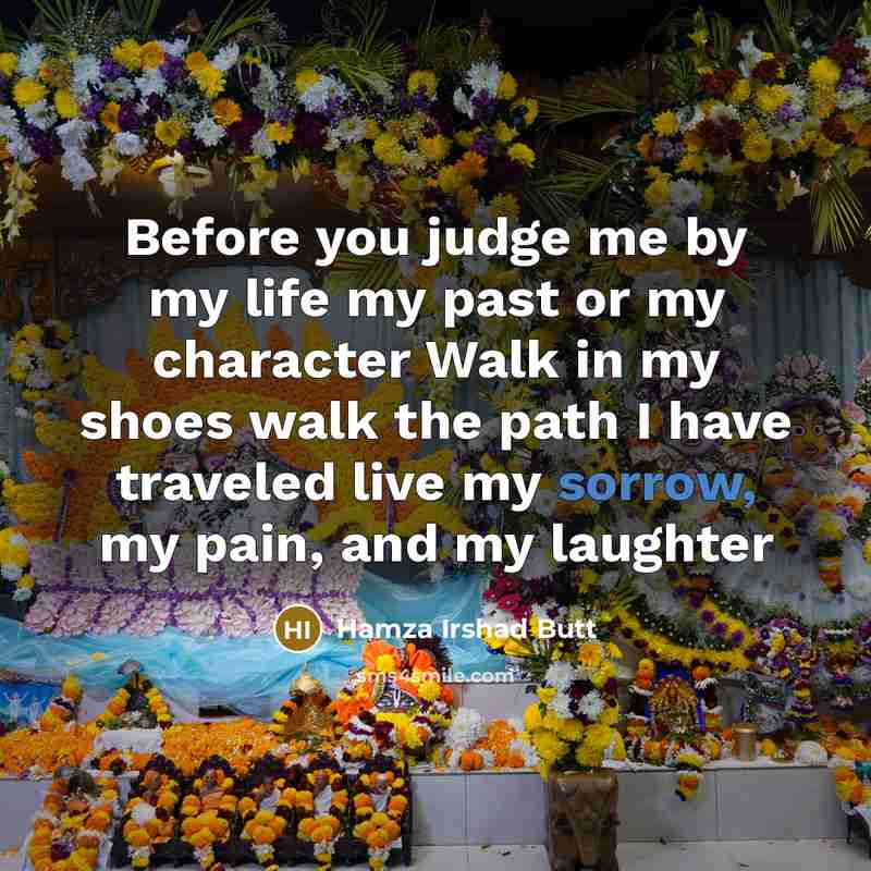 “Before you judge me by my life my past or…” quote by Hamza Irshad Butt