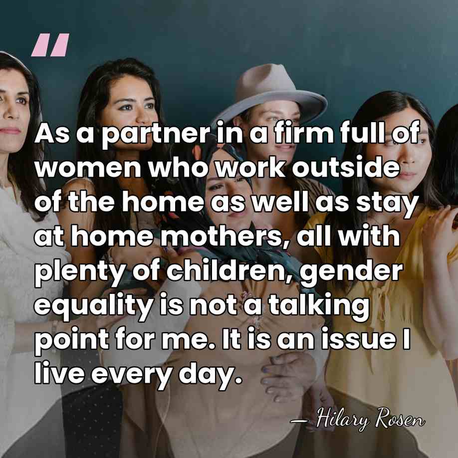 As a partner in a firm full of women who work outside&hellip; - Hilary Rosen