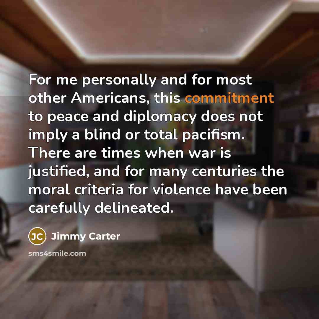 “For me personally and for most other Americans, this commitment…” quote by Jimmy Carter