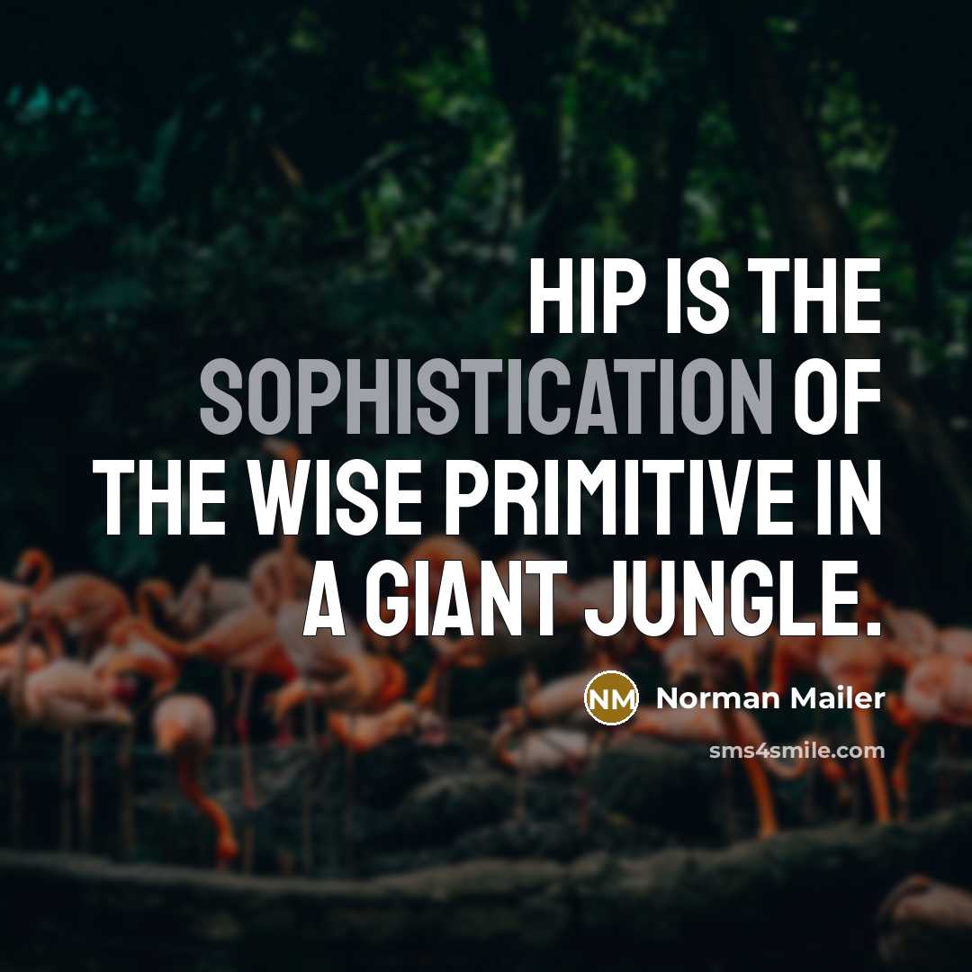 “Hip is the sophistication of the wise primitive in a…” quote by Norman Mailer