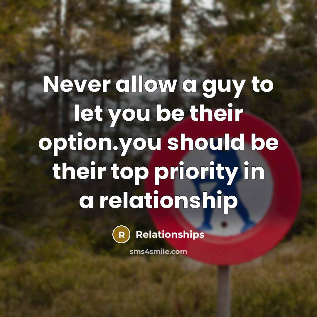 “Never allow a guy to let you be their option.you…” quote by Relationships