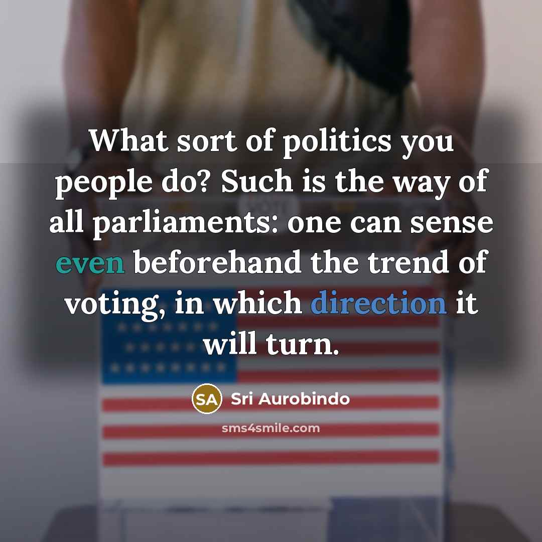 “What sort of politics you people do? Such is the…” quote by Sri Aurobindo