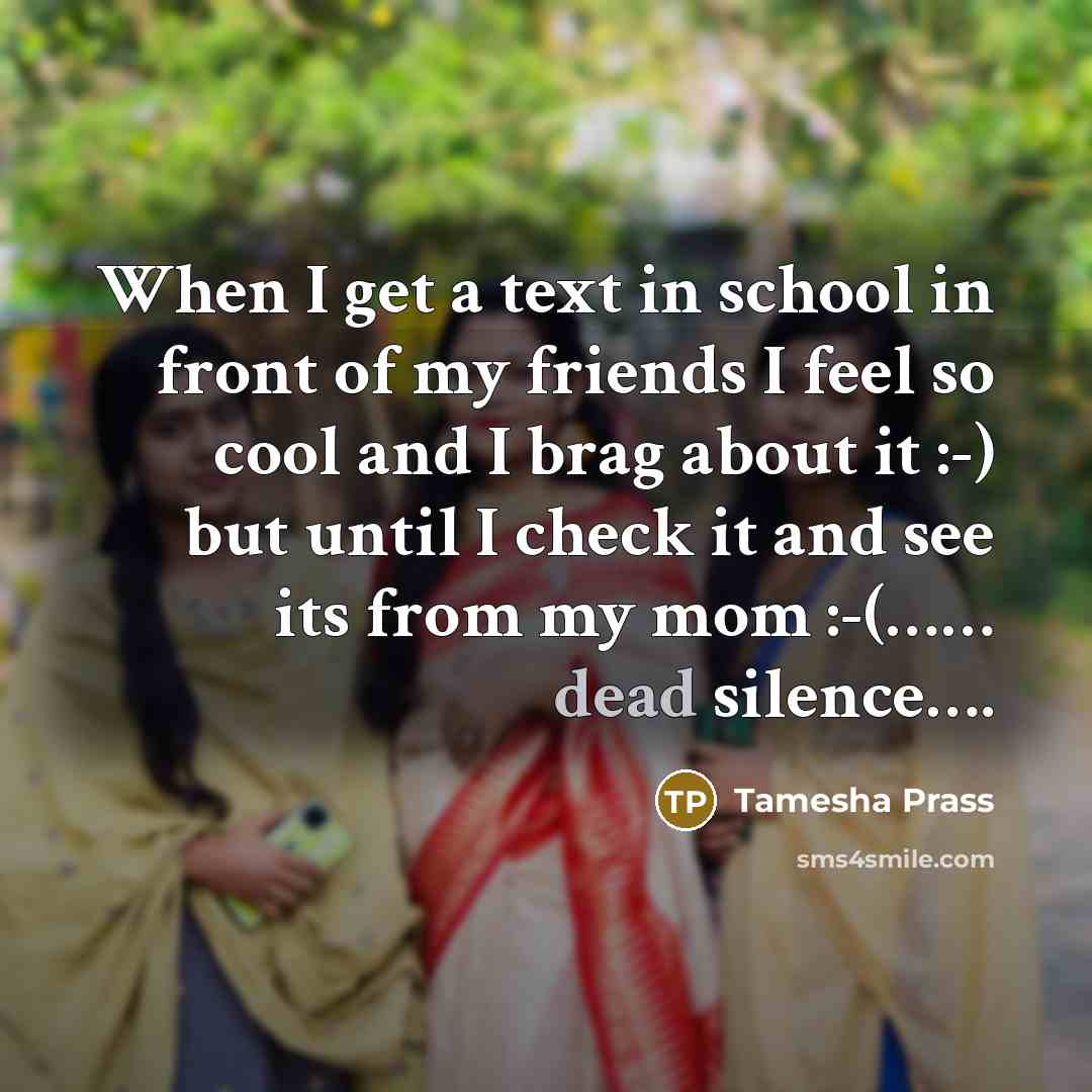“When I get a text in school in front of…” quote by Tamesha Prass