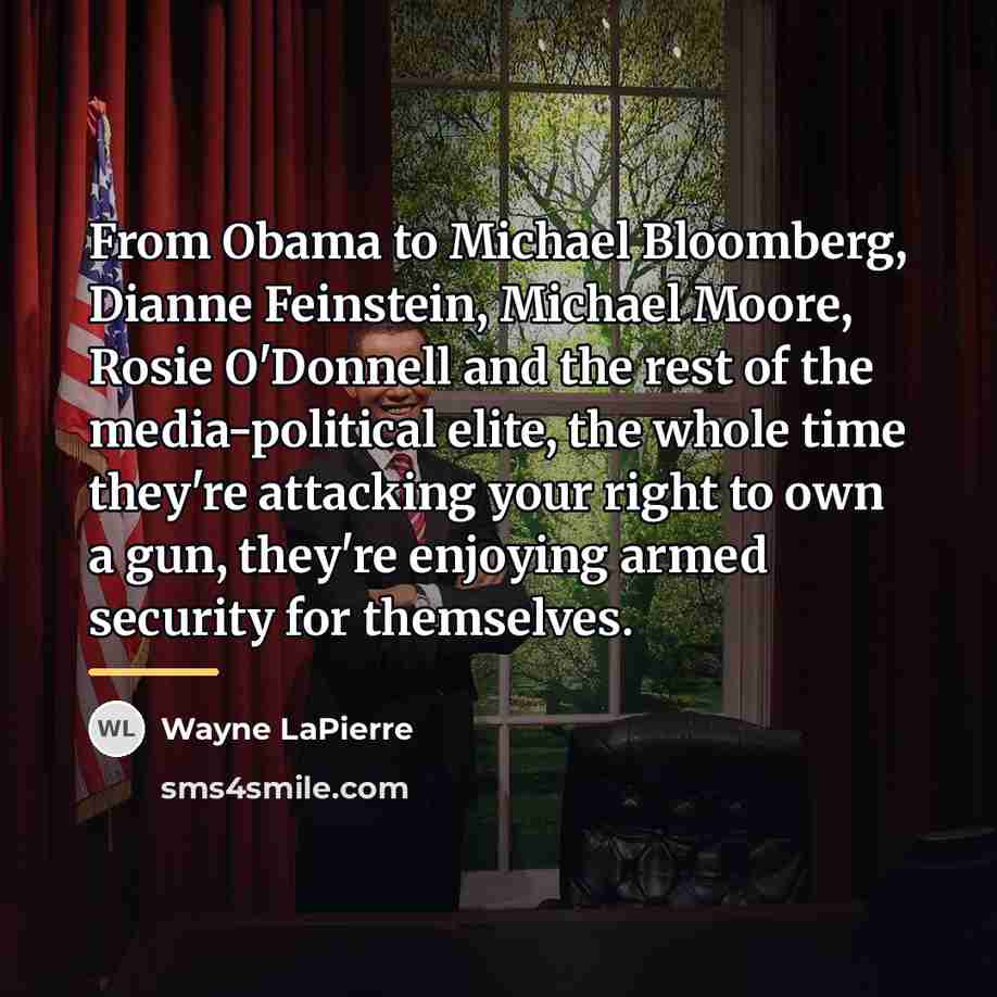 “From Obama to Michael Bloomberg, Dianne Feinstein, Michael Moore, Rosie…” quote by Wayne LaPierre