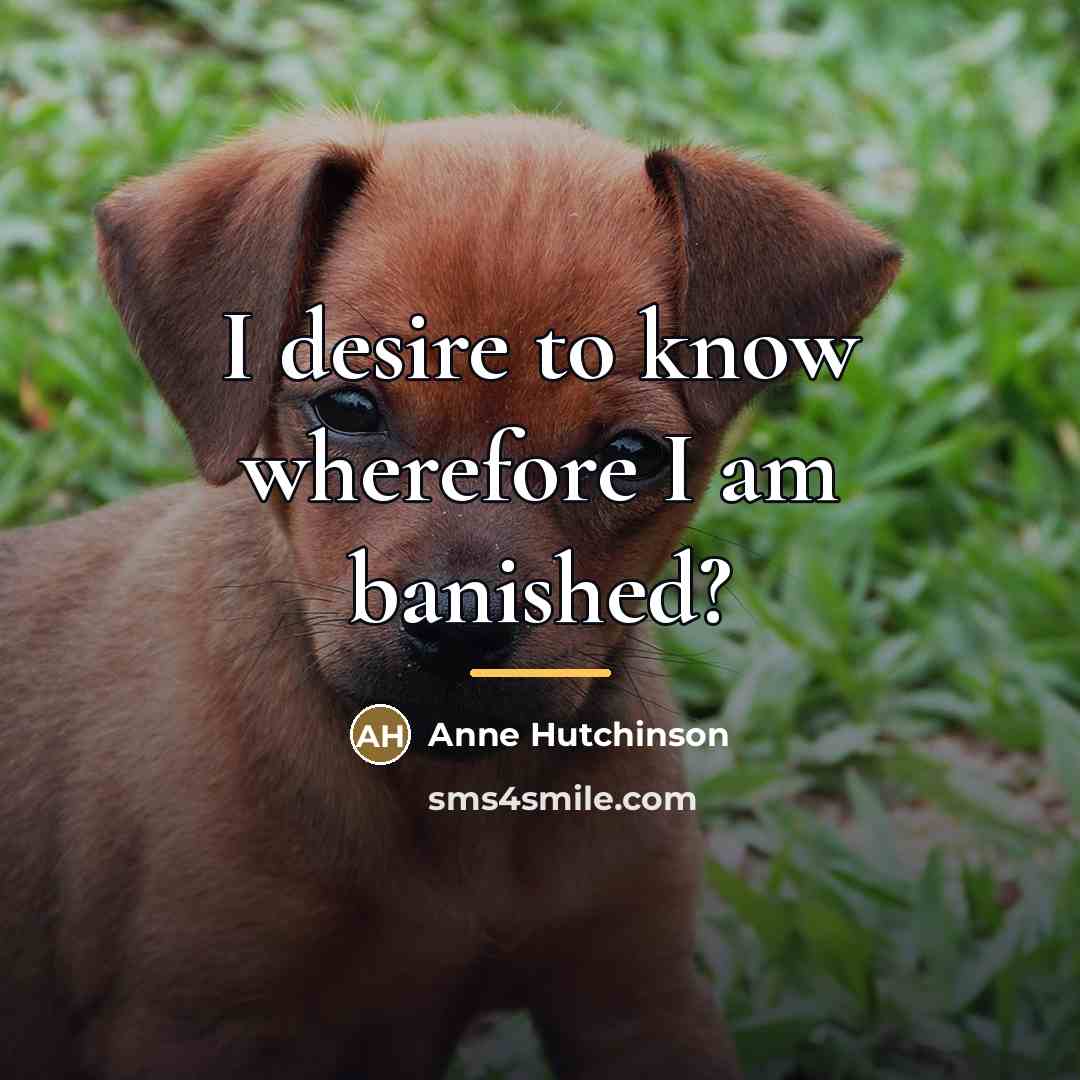 “I desire to know wherefore I am banished?…” quote by Anne Hutchinson