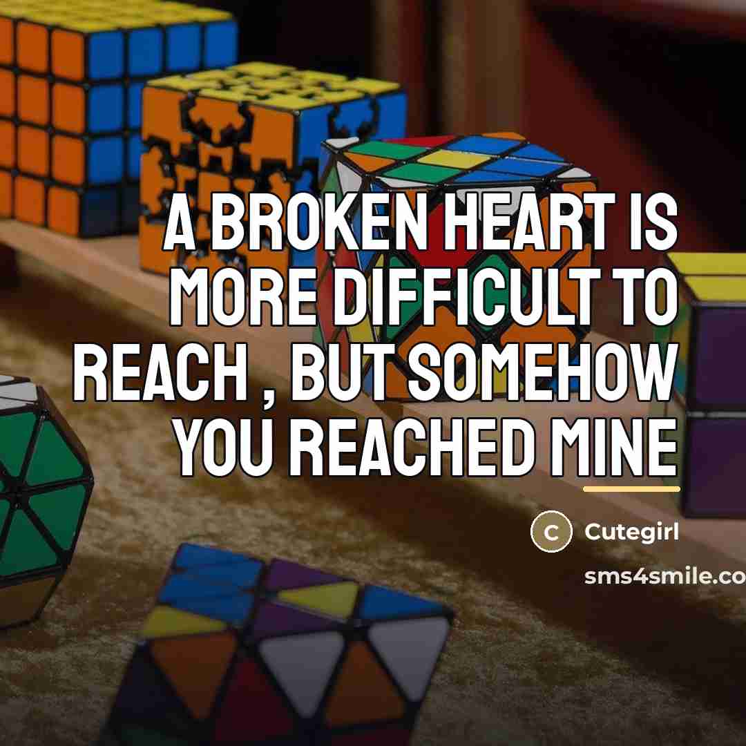“A broken heart is more difficult to reach , but…” quote by Cutegirl