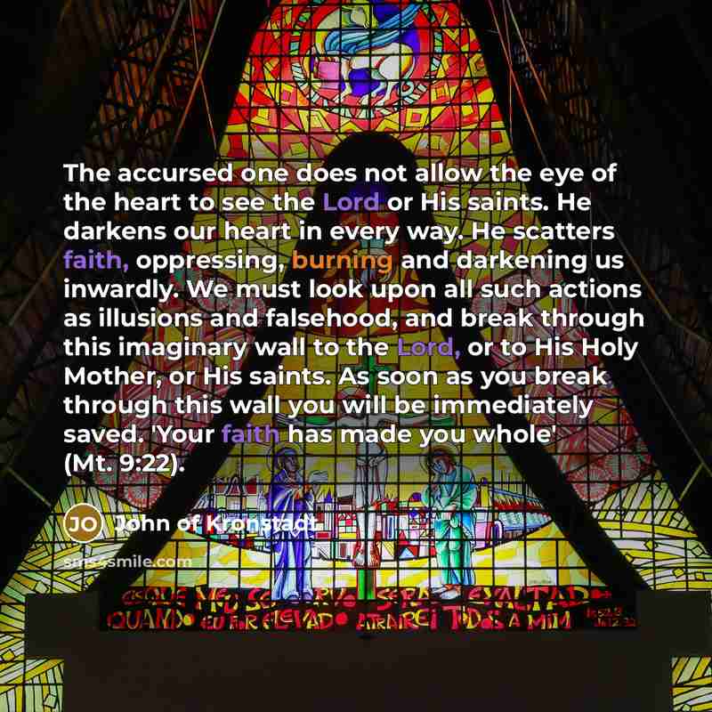 “The accursed one does not allow the eye of the…” quote by John of Kronstadt