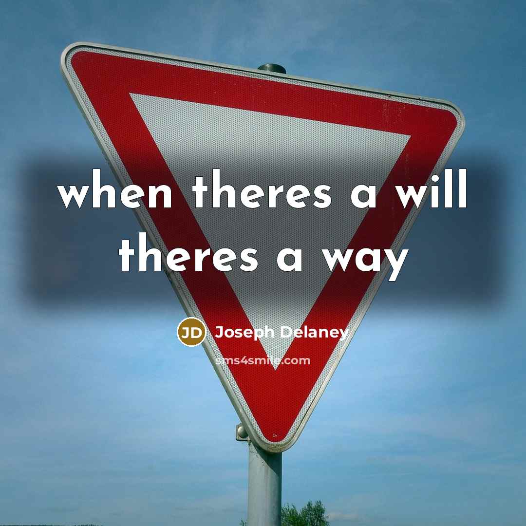 “when theres a will theres a way…” quote by Joseph Delaney