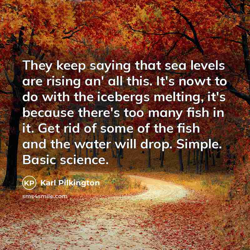 “They keep saying that sea levels are rising an' all…” quote by Karl Pilkington