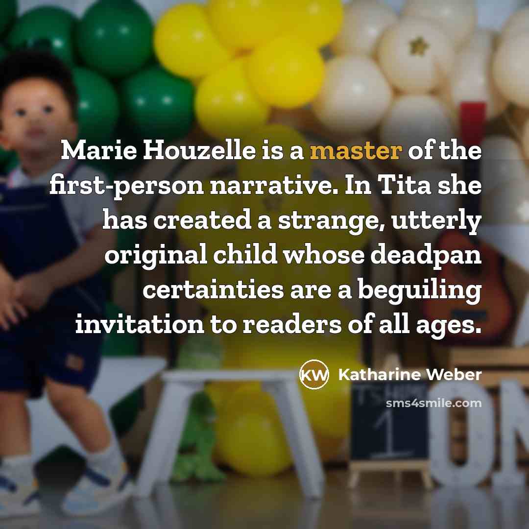 “Marie Houzelle is a master of the first-person narrative. In…” quote by Katharine Weber