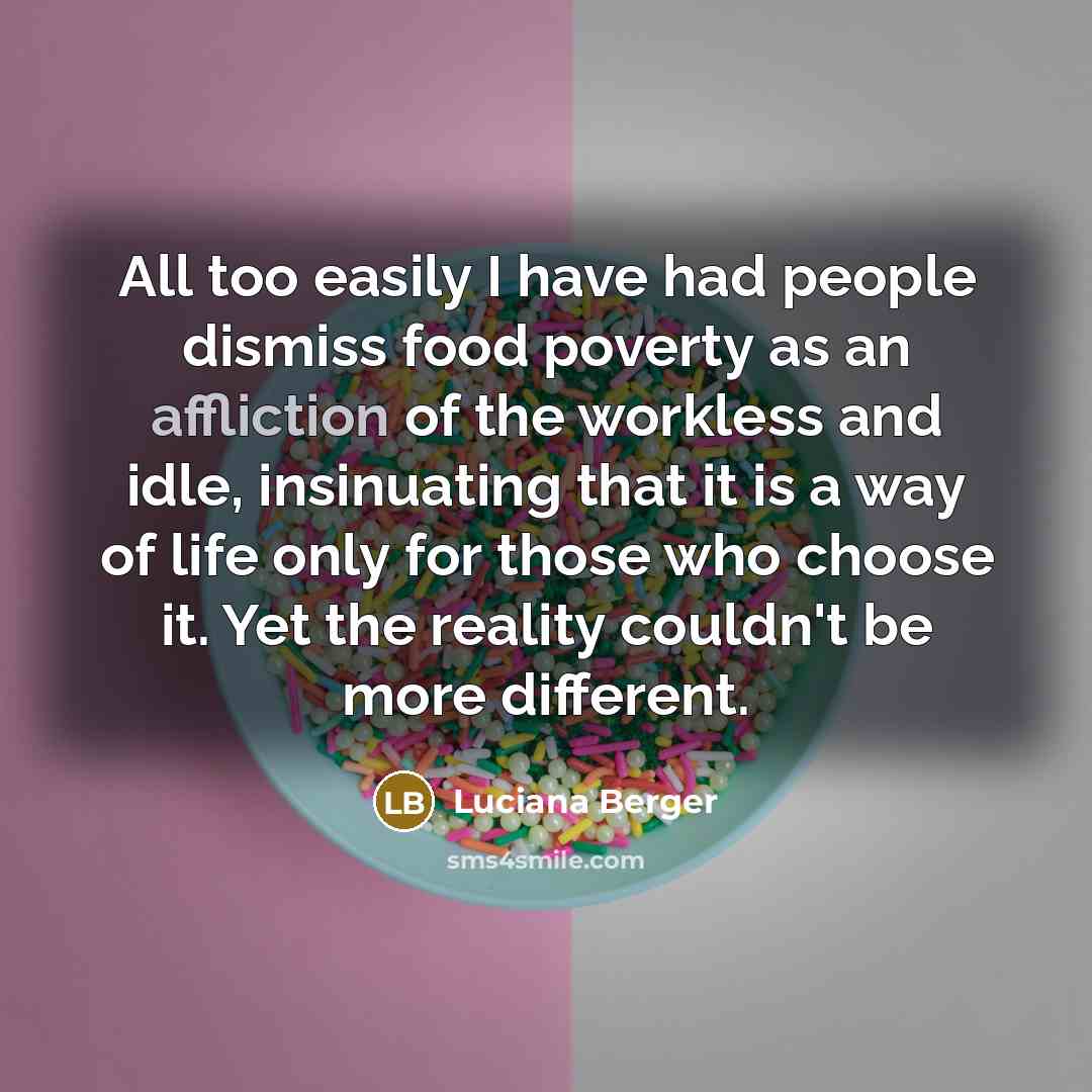 “All too easily I have had people dismiss food poverty…” quote by Luciana Berger