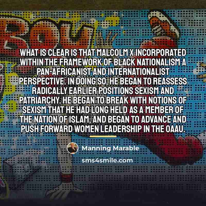 “What is clear is that Malcolm X incorporated within the…” quote by Manning Marable