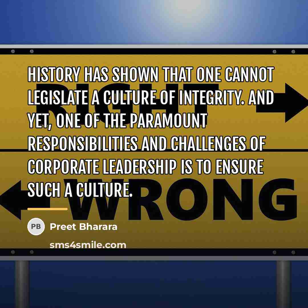 “History has shown that one cannot legislate a culture of…” quote by Preet Bharara