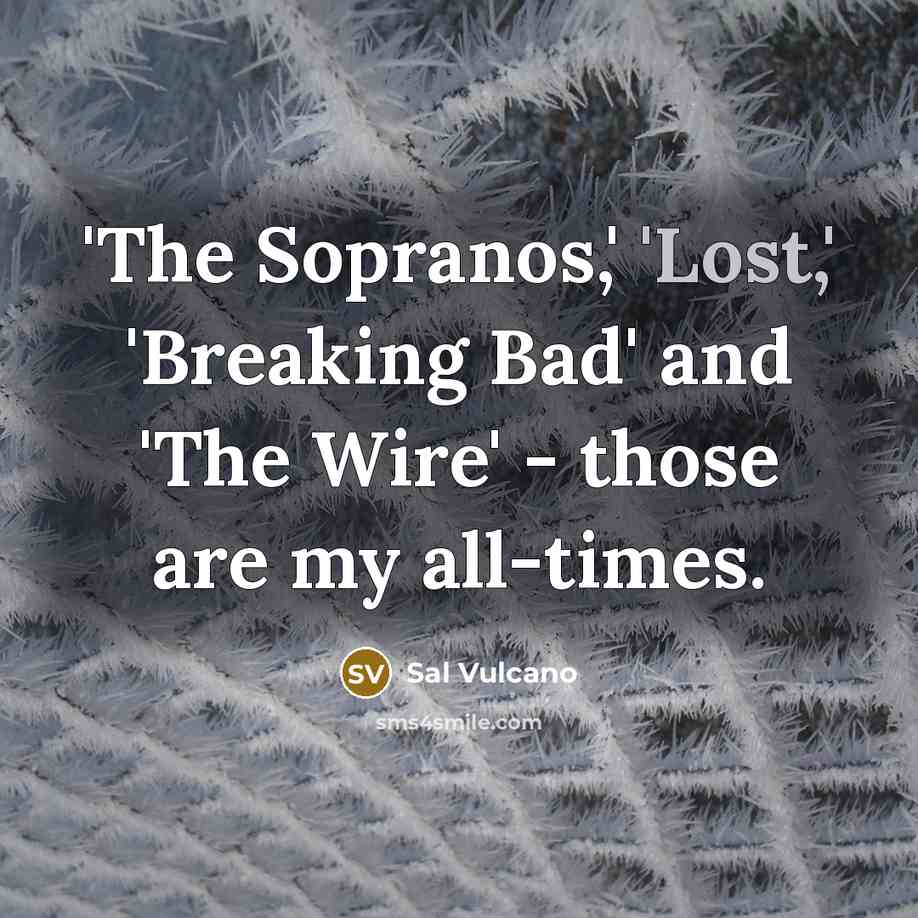 “'The Sopranos,' 'Lost,' 'Breaking Bad' and 'The Wire' - those…” quote by Sal Vulcano