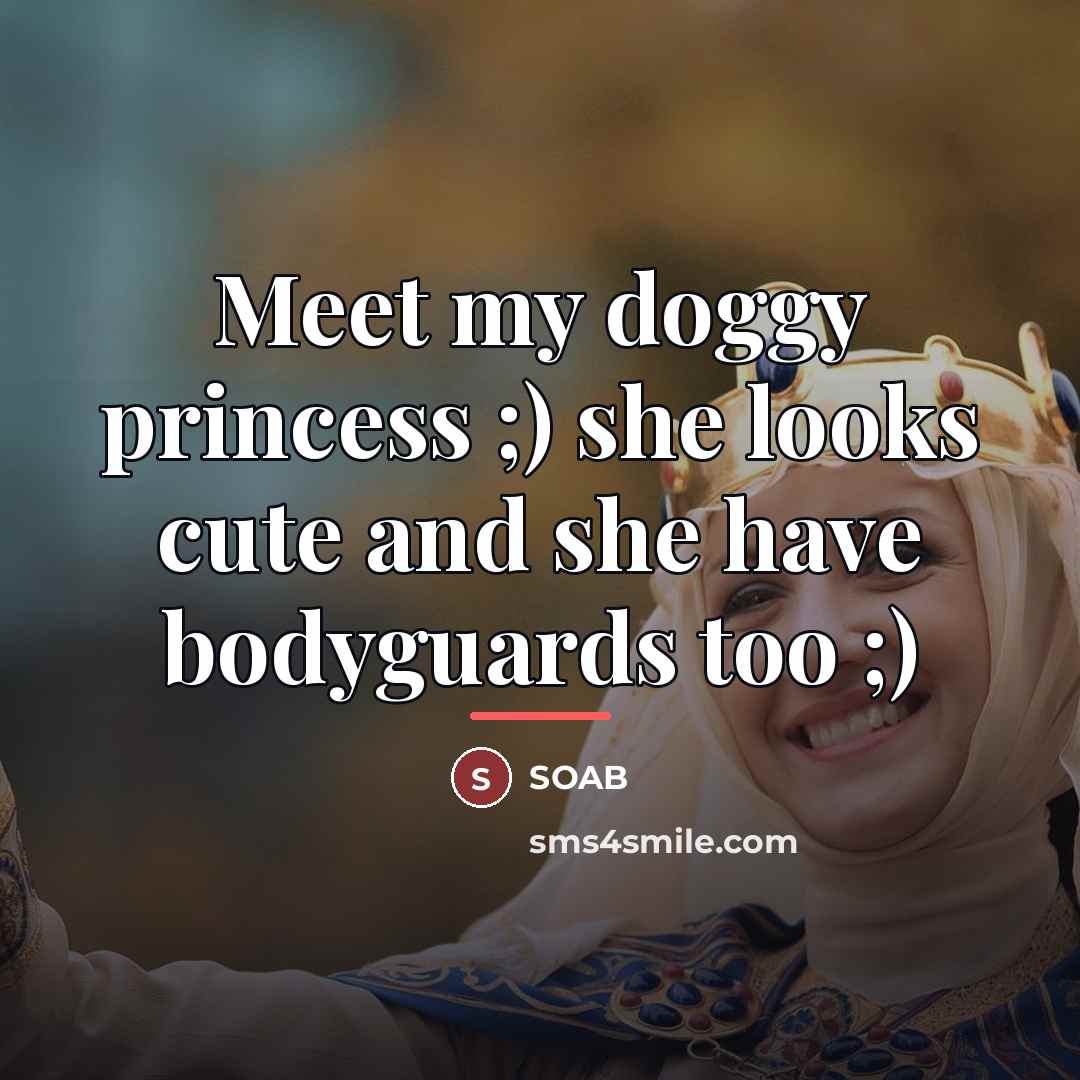 “Meet my doggy princess ;) she looks cute and she…” quote by SOAB