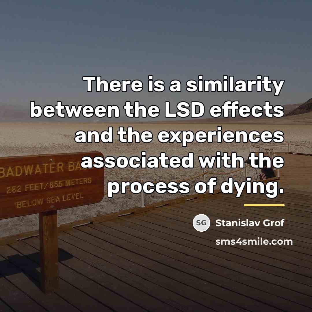“There is a similarity between the LSD effects and the…” quote by Stanislav Grof