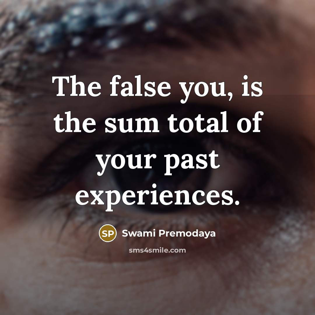 “The false you, is the sum total of your past…” quote by Swami Premodaya