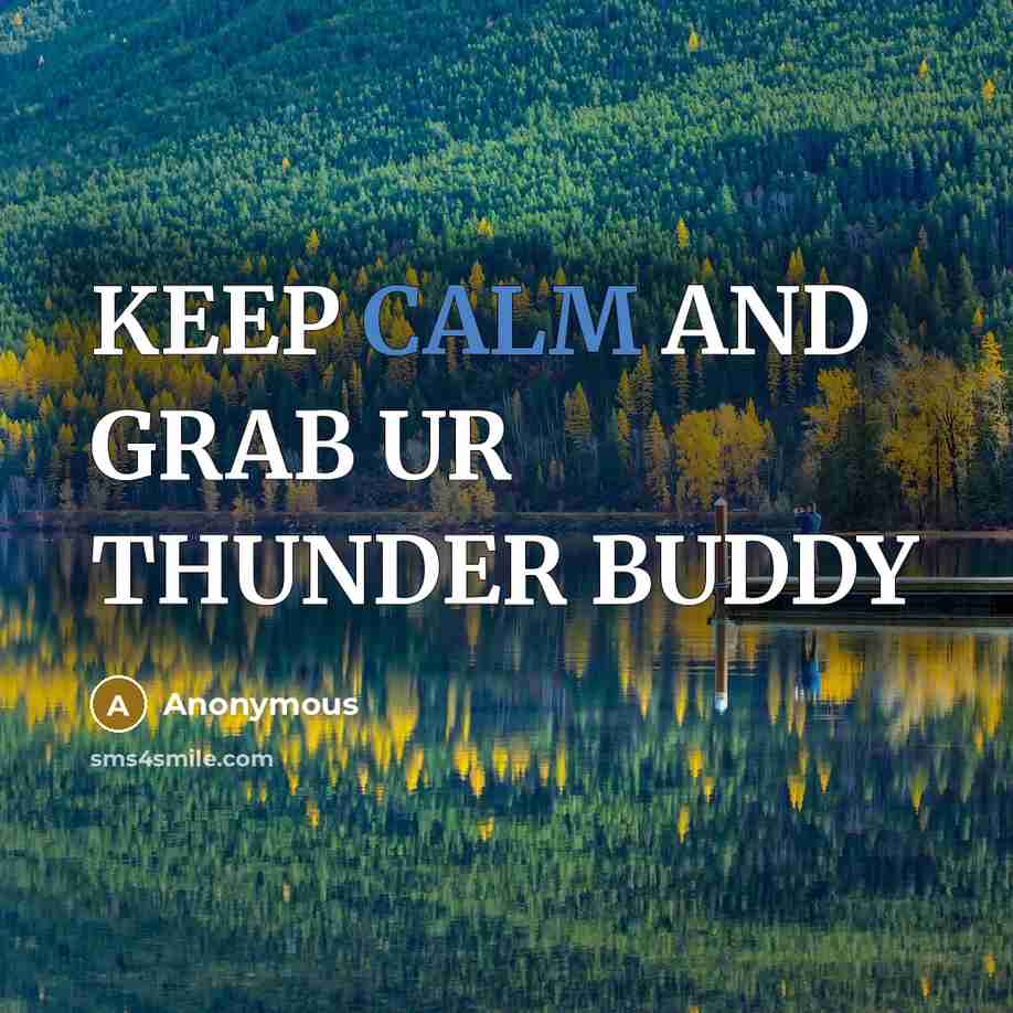 “KEEP CALM AND GRAB UR THUNDER BUDDY…” quote by Anonymous