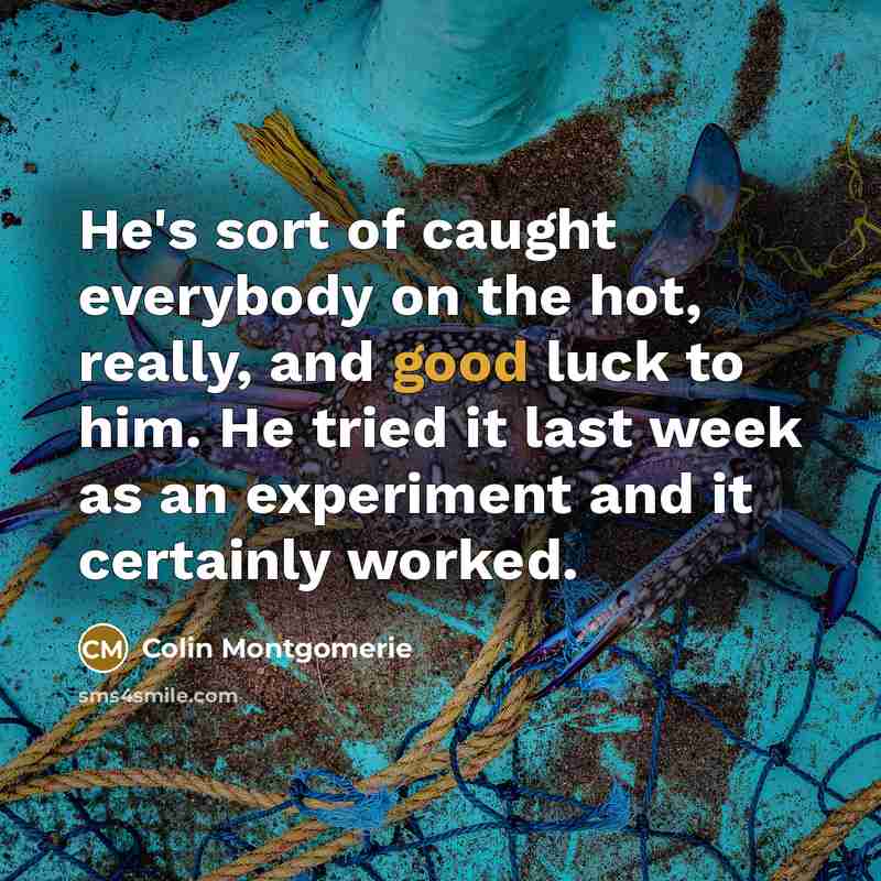 “He's sort of caught everybody on the hot, really, and…” quote by Colin Montgomerie