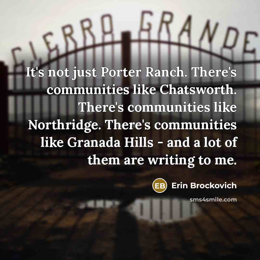 “It's not just Porter Ranch. There's communities like Chatsworth. There's…” quote by Erin Brockovich