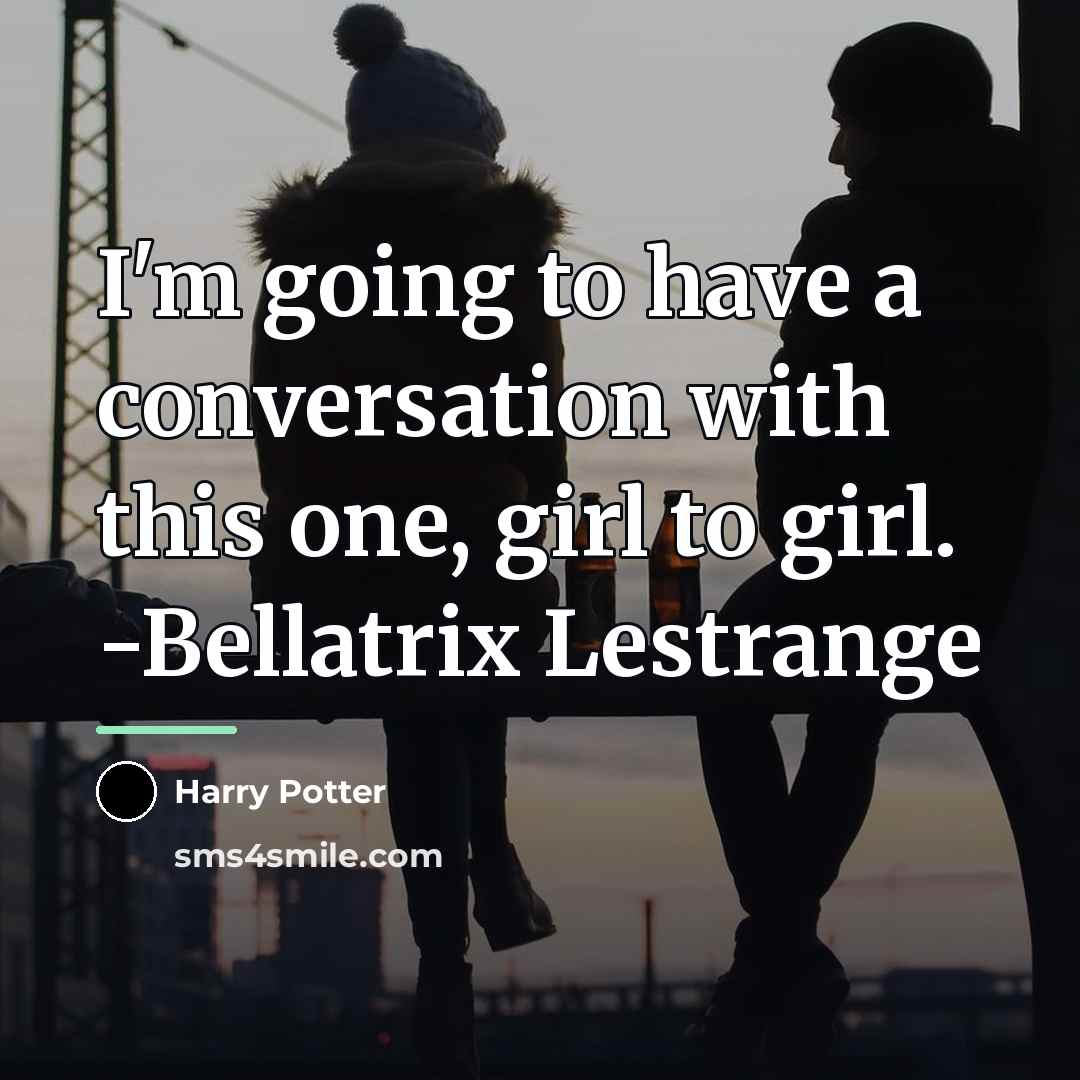 “I'm going to have a conversation with this one, girl…” quote by Harry Potter