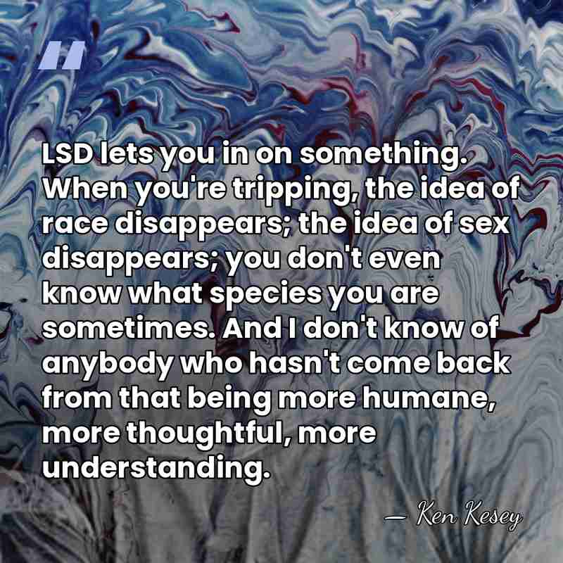 LSD lets you in on something. When you're tripping, the idea of&hellip; - Ken Kesey