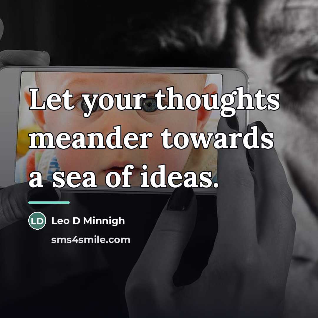 “Let your thoughts meander towards a sea of ideas.…” quote by Leo D Minnigh
