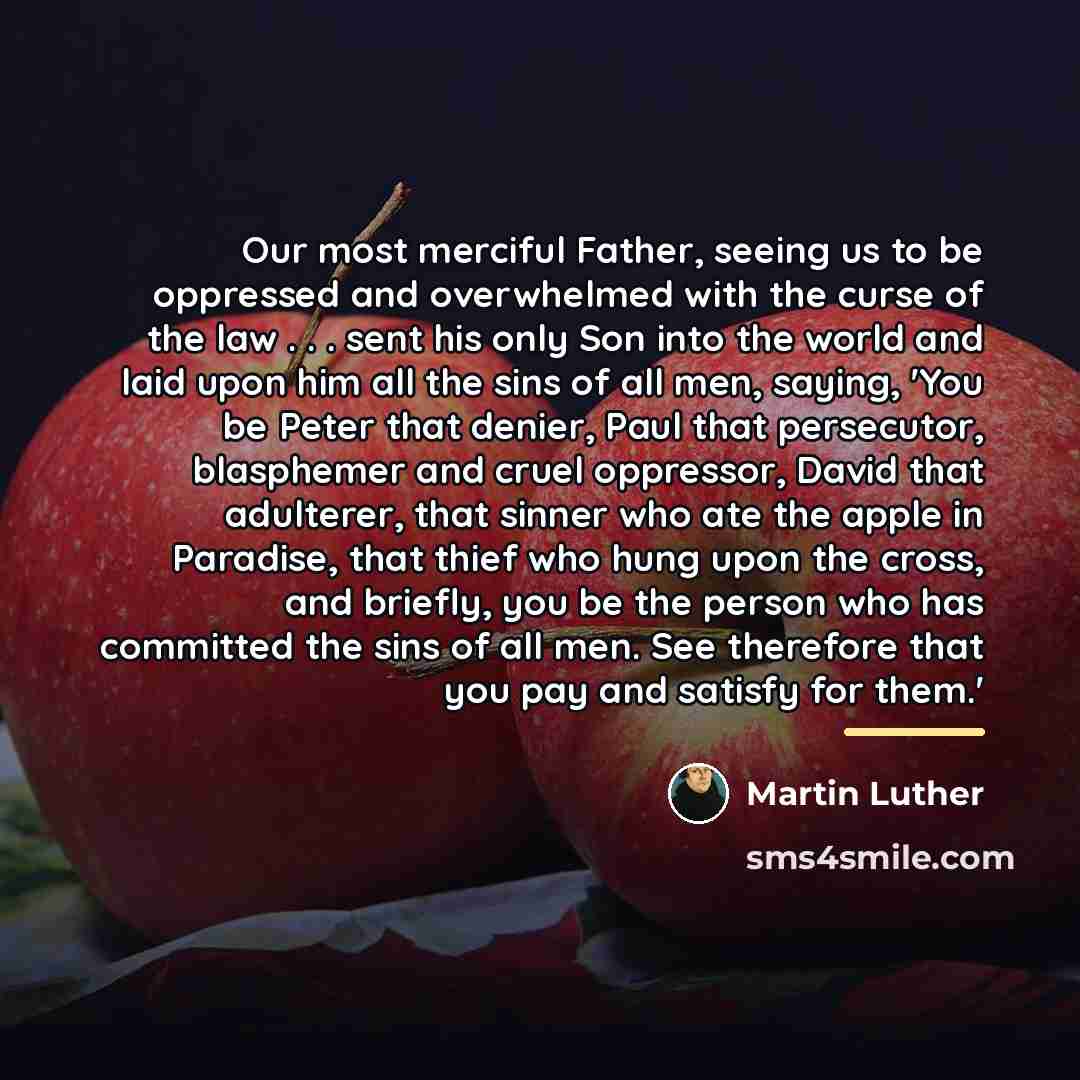 “Our most merciful Father, seeing us to be oppressed and…” quote by Martin Luther