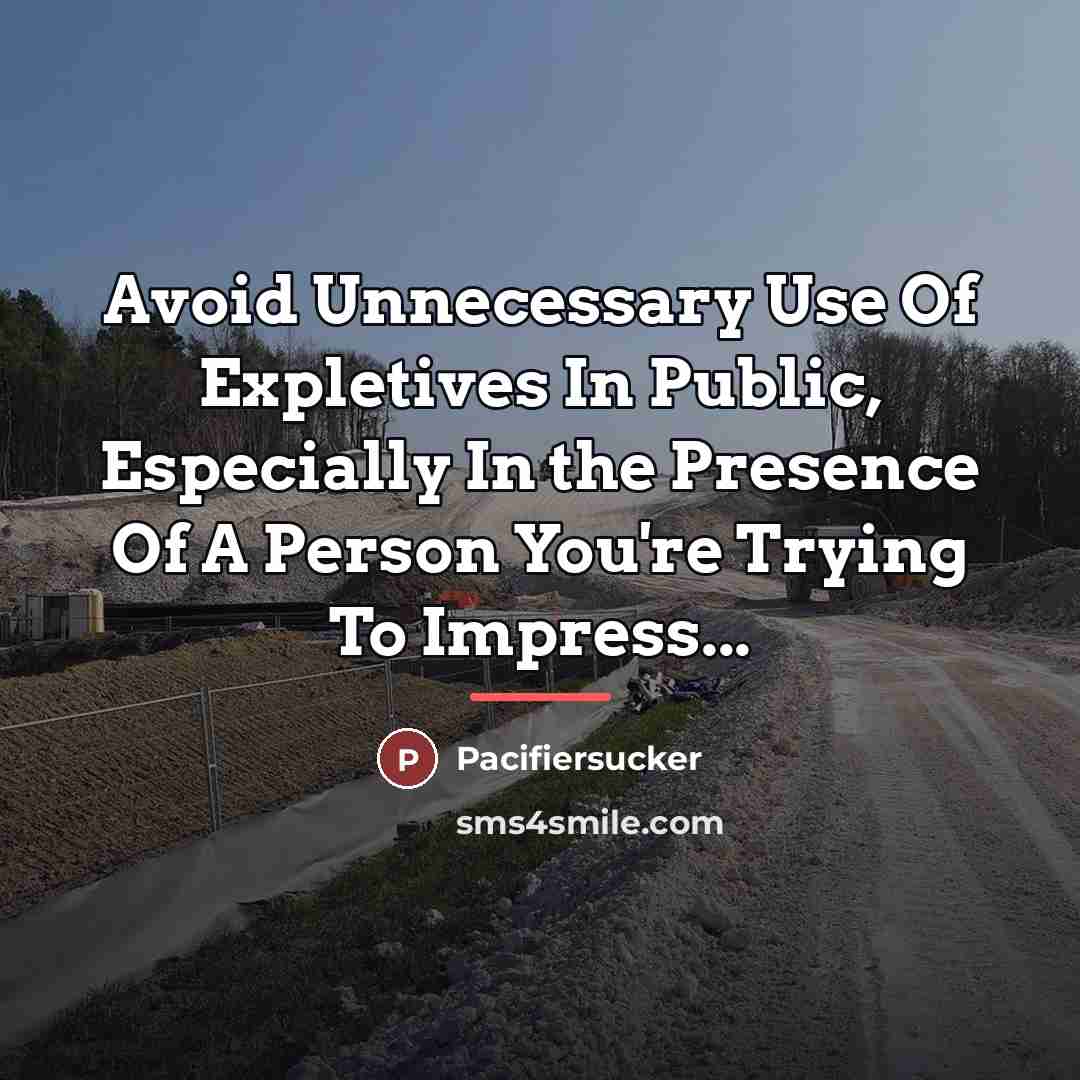 “Avoid Unnecessary Use Of Expletives In Public, Especially In the…” quote by Pacifiersucker