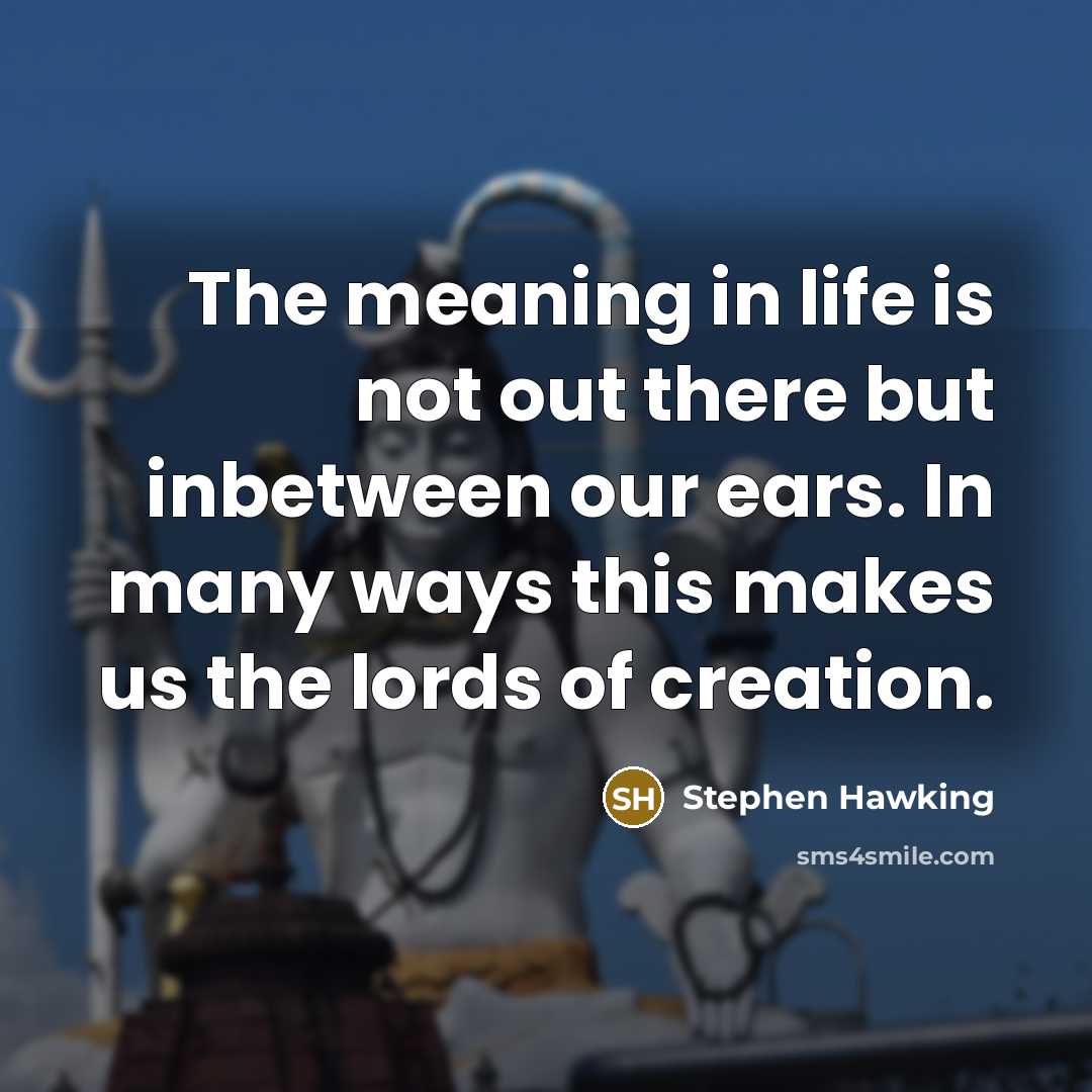 “The meaning in life is not out there but inbetween…” quote by Stephen Hawking