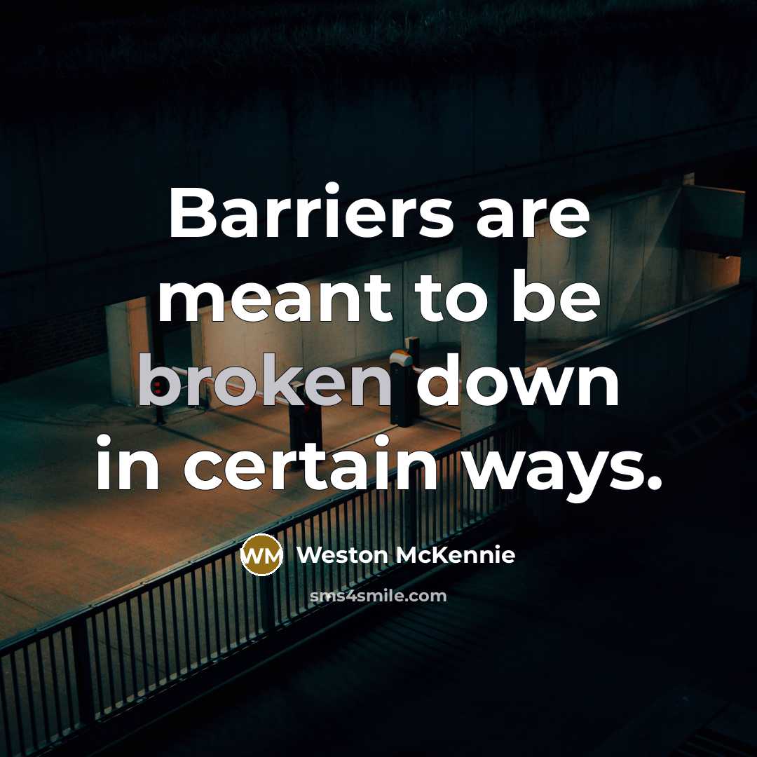 “Barriers are meant to be broken down in certain ways.…” quote by Weston McKennie