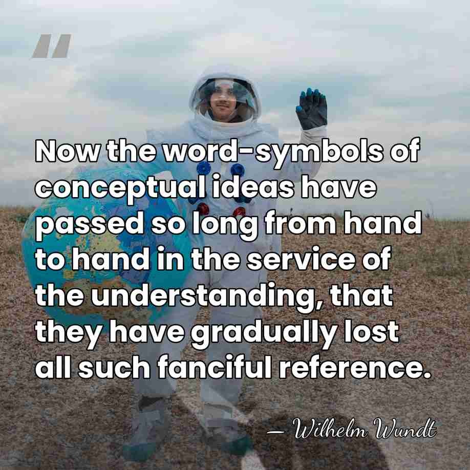 Now the word-symbols of conceptual ideas have passed so long from hand&hellip; - Wilhelm Wundt