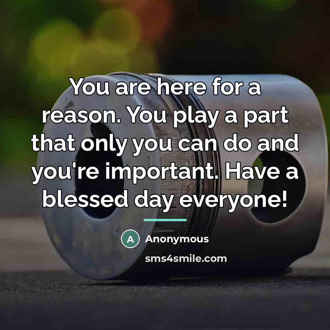“You are here for a reason. You play a part…” quote by Anonymous