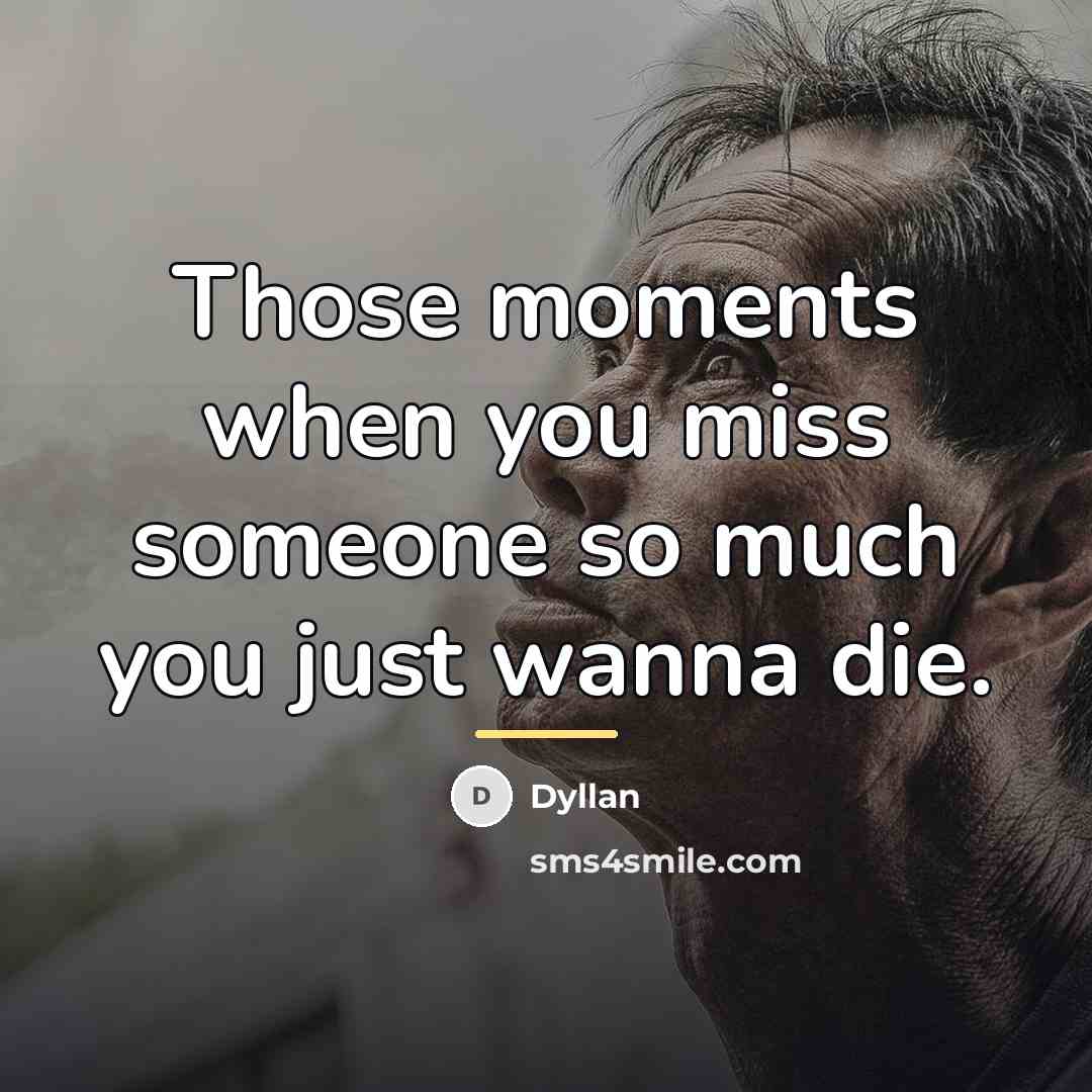 “Those moments when you miss someone so much you just…” quote by Dyllan