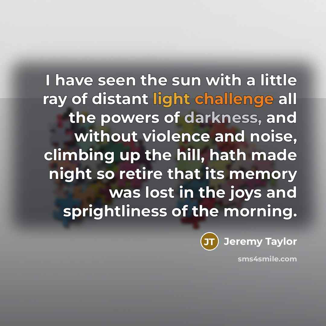 “I have seen the sun with a little ray of…” quote by Jeremy Taylor