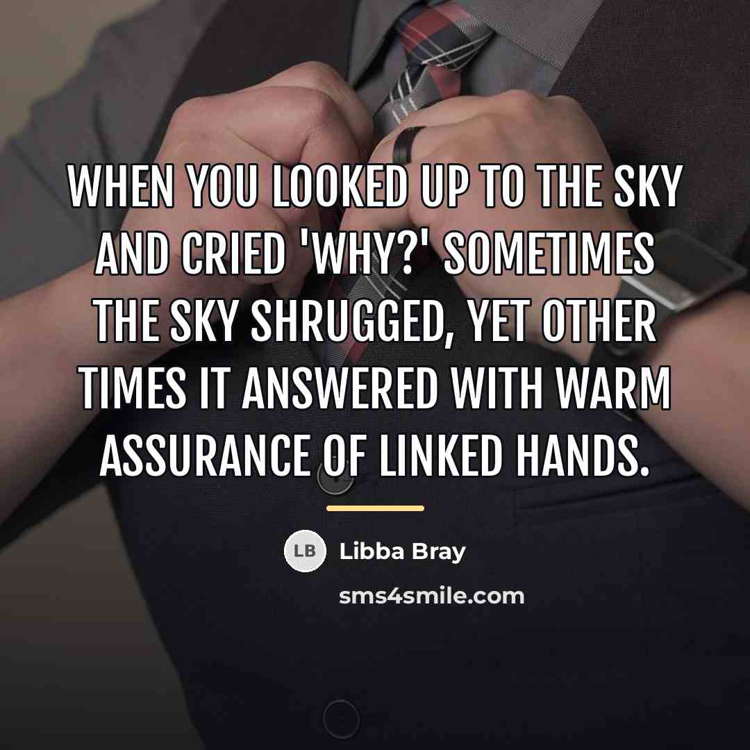 “When you looked up to the sky and cried 'Why?'…” quote by Libba Bray