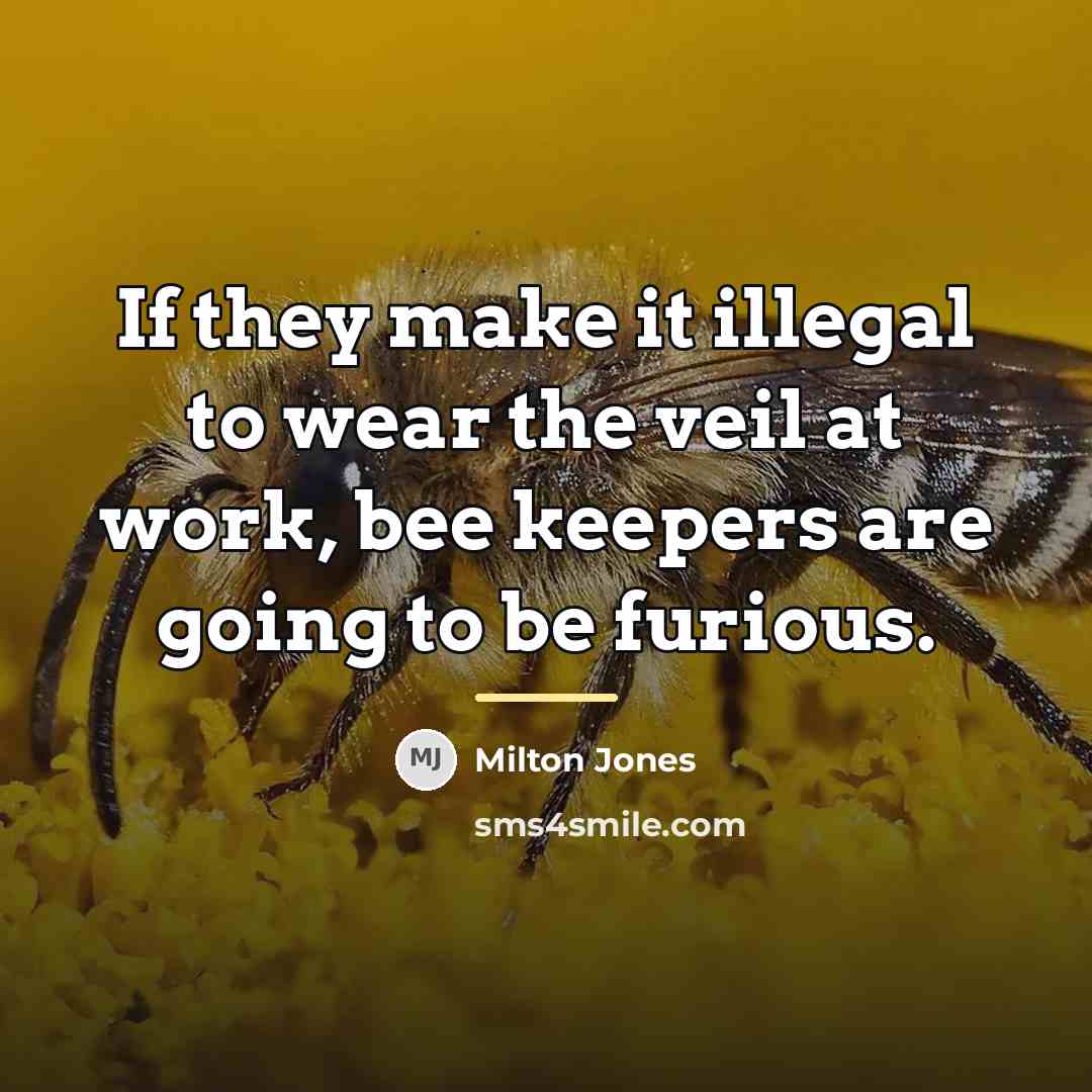 “If they make it illegal to wear the veil at…” quote by Milton Jones