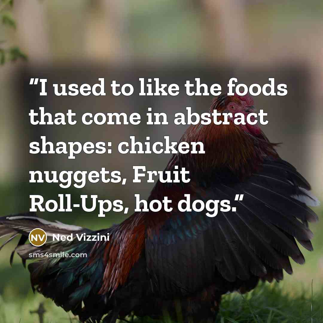 “I used to like the foods that come in abstract shapes: chicken nuggets, Fruit Roll-Ups, hot dogs.” quote by Ned Vizzini