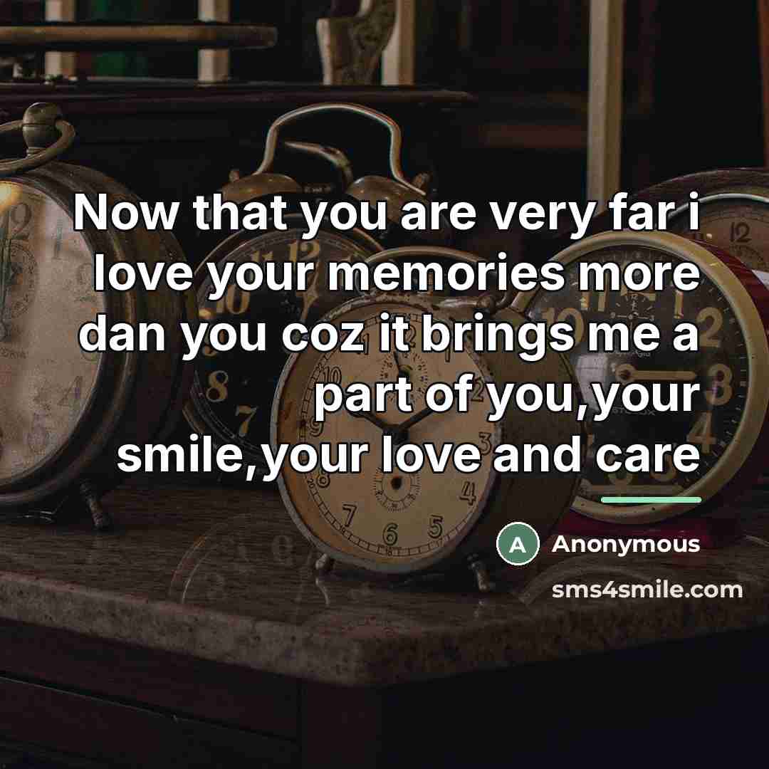 “Now that you are very far i love your memories…” quote by Anonymous