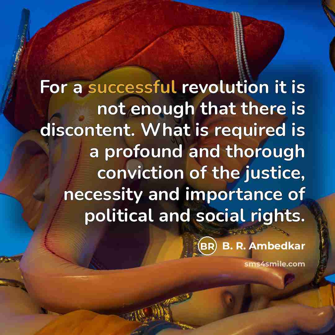 “For a successful revolution it is not enough that there…” quote by B. R. Ambedkar