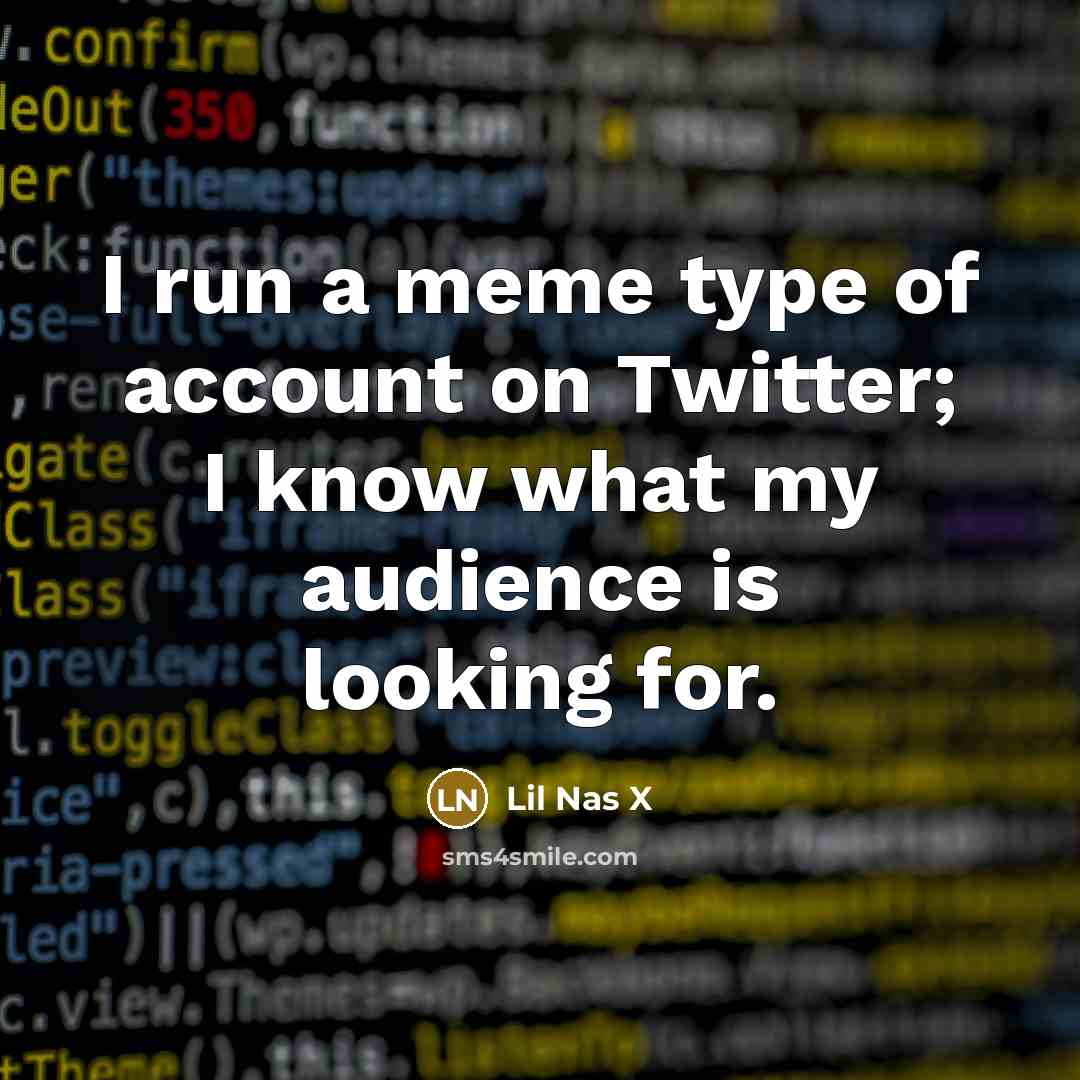 “I run a meme type of account on Twitter; I…” quote by Lil Nas X